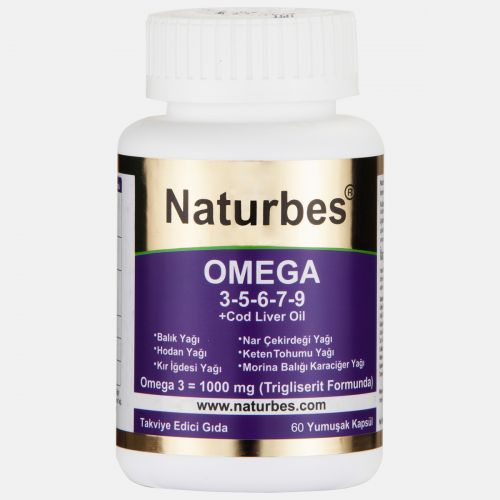 Naturbes Omega 60 - Omega 3 - 5 - 6 - 7 - 9 ve Omega 11 (KARGO BEDAVA)